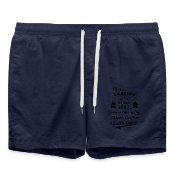 ohne camping ist alles doof meer - Badeshorts - French Navy - Vorne - AI Model Male 185 light (185cm)