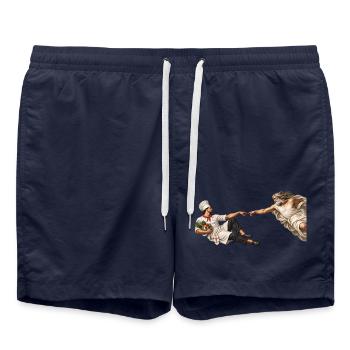 Die Erschaffung des Kochs - Badeshorts - French Navy - Vorne - AI Model Male 185 light (185cm)
