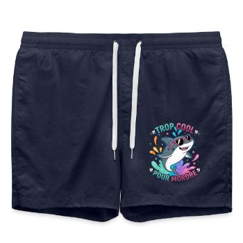 Hai zu cool zum Beißen - Badeshorts - French Navy - Vorne - AI Model Male 185 light (185cm)