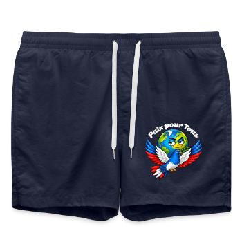 Frieden für alle – Frankreich - Badeshorts - French Navy - Vorne - AI Model Male 185 light (185cm)