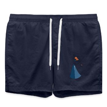 Geigenmusik - Badeshorts - French Navy - Vorne - AI Model Male 185 light (185cm)