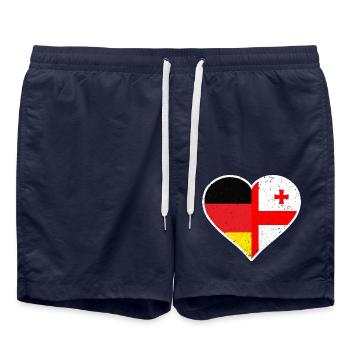 Germany Georgia Vintage Heart - Badeshorts - French Navy - Vorne - AI Model Male 185 light (185cm)
