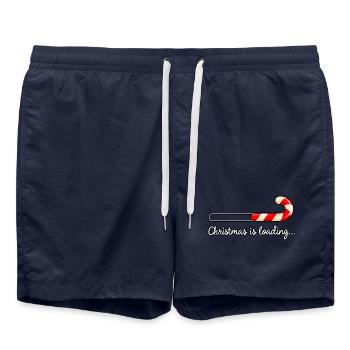 Christmas is loading – Weihnachten Loading Candy - Badeshorts - French Navy - Vorne - AI Model Male 185 light (185cm)