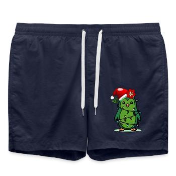 Christmas Kids Pinguin - Badeshorts - French Navy - Vorne - AI Model Male 185 light (185cm)