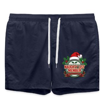 T-Shirt des Naughty List-Mitglieds – lustiges Weihnachten - Badeshorts - French Navy - Vorne - AI Model Male 185 light (185cm)
