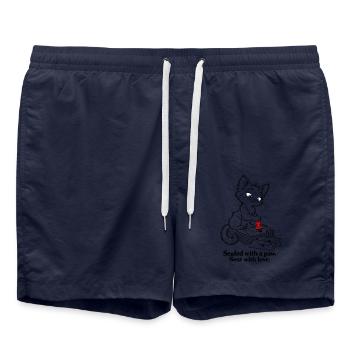 Christmas Kitten Siegelt Briefe mit Liebe - Badeshorts - French Navy - Vorne - AI Model Male 185 light (185cm)