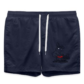 Christmas Rabbit legt eine Karotte für das Rentier zurück - Badeshorts - French Navy - Vorne - AI Model Male 185 light (185cm)