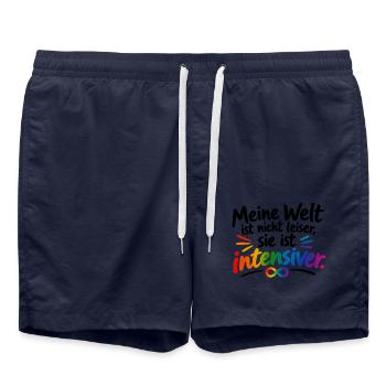 Intensiver Regenbogen Infinity - Badeshorts - French Navy - Vorne - AI Model Male 185 light (185cm)
