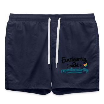 Einzigartig, nicht regulär Herz - Badeshorts - French Navy - Vorne - AI Model Male 185 light (185cm)
