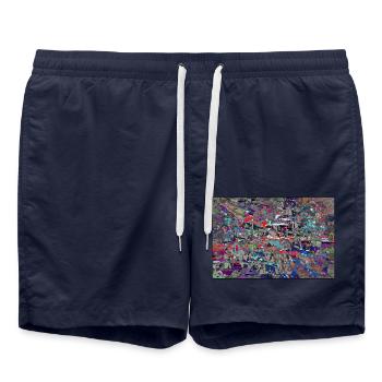 ungeordnetes_wirre - Badeshorts - French Navy - Vorne - AI Model Male 185 light (185cm)