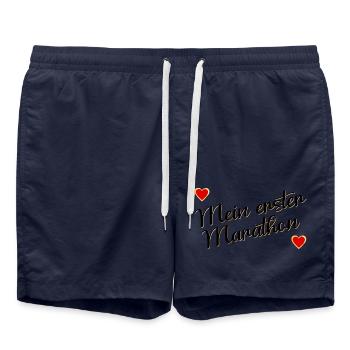 Erster Marathon, Laufen - Badeshorts - French Navy - Vorne - AI Model Male 185 light (185cm)