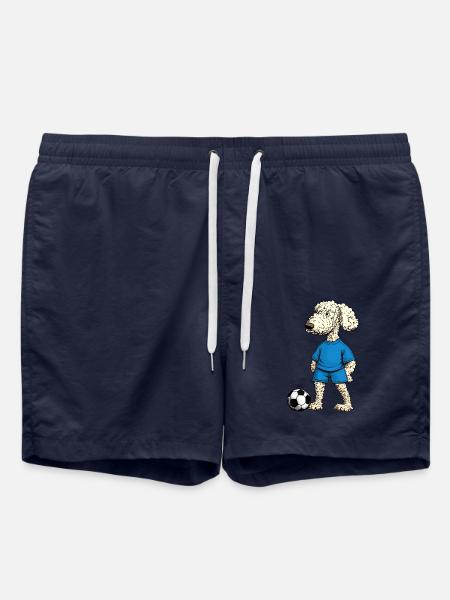 Pudel Fussballer Hund - Badeshorts - French Navy