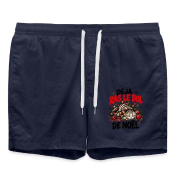 Blasé-Katzen-Weihnachten mit Girlanden - Badeshorts - French Navy - Vorne - AI Model Male 185 light (185cm)