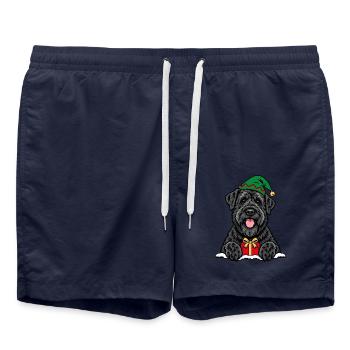 Weihnachten Bouvier des Flandres - Badeshorts - French Navy - Vorne - AI Model Male 185 light (185cm)
