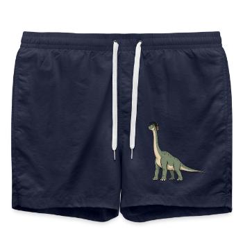 Dino mit Doktorhut - Badeshorts - French Navy - Vorne - AI Model Male 185 light (185cm)