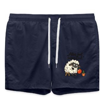 Alles hat seine Zeit Schaf Weihnachten Prediger 3 - Badeshorts - French Navy - Vorne - AI Model Male 185 light (185cm)