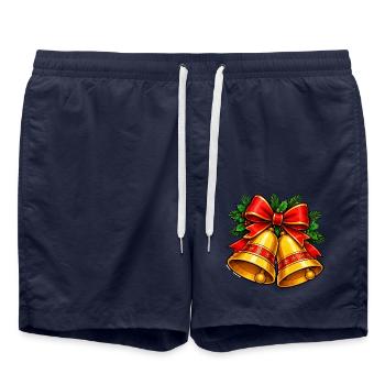 Weihnachtsglocken mit Schleife - Badeshorts - French Navy - Vorne - AI Model Male 185 light (185cm)