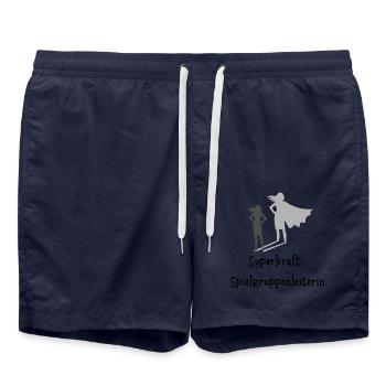 Superkraft__Spielgruppenleiterin - Badeshorts - French Navy - Vorne - AI Model Male 185 light (185cm)