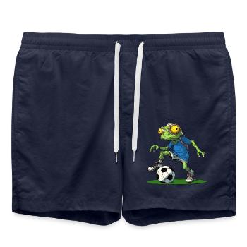 Chamäleon Fussball - Badeshorts - French Navy - Vorne - AI Model Male 185 light (185cm)