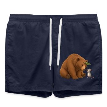 Bär und Maus - Badeshorts - French Navy - Vorne - AI Model Male 185 light (185cm)