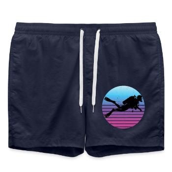 Geschenkidee für die Freediverin mit Gerätetauchen - Badeshorts - French Navy - Vorne - AI Model Male 185 light (185cm)