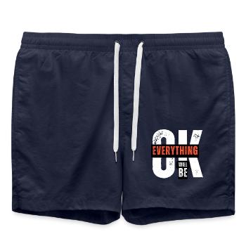 Alles wird gut werden - Badeshorts - French Navy - Vorne - AI Model Male 185 light (185cm)