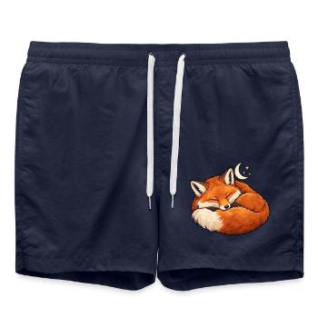 Schlafender Fuchs Mondtraum - Badeshorts - French Navy - Vorne - AI Model Male 185 light (185cm)