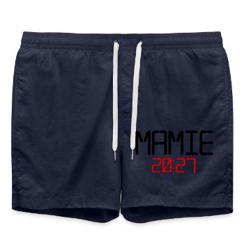 Französische Oma, Baby 2027 - Badeshorts - French Navy - Vorne - AI Model Male 185 light (185cm)