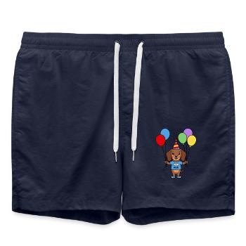 Süßes Kawaii-Dackel Geburtstagsballon-Shirt - Badeshorts - French Navy - Vorne - AI Model Male 185 light (185cm)