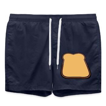 Toastbrot Cartoon Illustration - Badeshorts - French Navy - Vorne - AI Model Male 185 light (185cm)