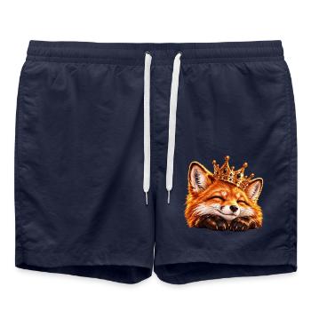 Königlicher Fuchs mit Krone - Badeshorts - French Navy - Vorne - AI Model Male 185 light (185cm)