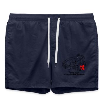 Gemütlicher Windhund zusammengerollt zu Weihnachten - Badeshorts - French Navy - Vorne - AI Model Male 185 light (185cm)