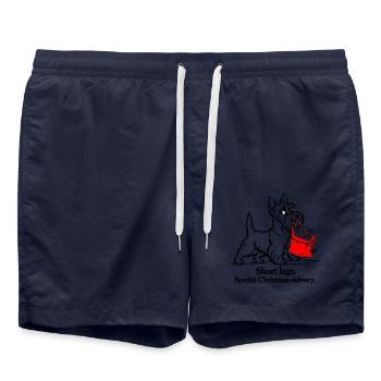 Scottish Terrier liefert Weihnachtsbriefe - Badeshorts - French Navy - Vorne - AI Model Male 185 light (185cm)