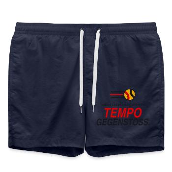 Lieblingswort Tempogegenstoß - Badeshorts - French Navy - Vorne - AI Model Male 185 light (185cm)