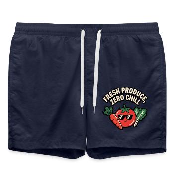 Farmers Market Diva – Liebhaberin von frischen Produkten - Badeshorts - French Navy - Vorne - AI Model Male 185 light (185cm)