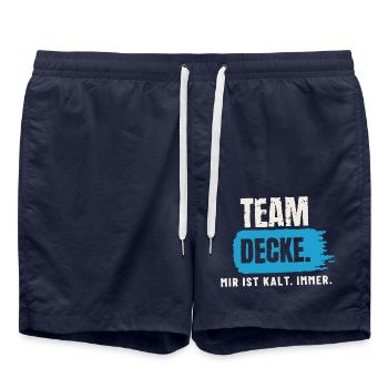 Team Decke – mir ist kalt - Badeshorts - French Navy - Vorne - AI Model Male 185 light (185cm)