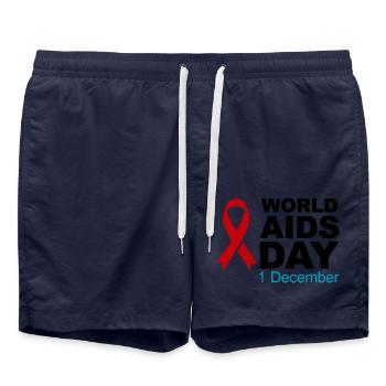 Welt-AIDS-Tag Band 1. Dezember - Badeshorts - French Navy - Vorne - AI Model Male 185 light (185cm)