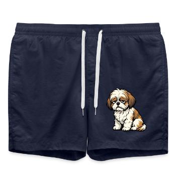 Shih tzu Shih tzus Shih tzu Besitzer Shih tzu fan - Badeshorts - French Navy - Vorne - AI Model Male 185 light (185cm)