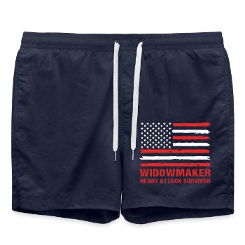 Herzinfarkt - Badeshorts - French Navy - Vorne - AI Model Male 185 light (185cm)