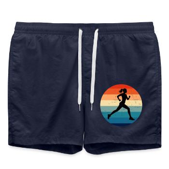 Geschenkidee für eine Running mit Running - Badeshorts - French Navy - Vorne - AI Model Male 185 light (185cm)