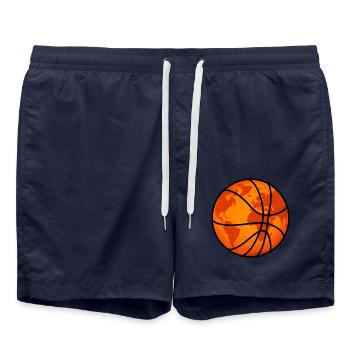Basketball Weltkugel Globus Erdkugel Sport Shirt - Badeshorts - French Navy - Vorne - AI Model Male 185 light (185cm)