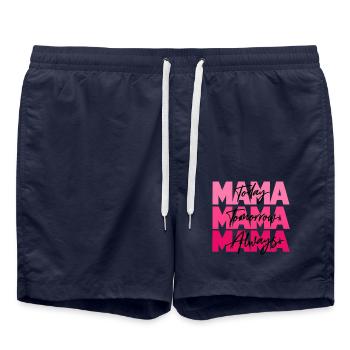 Mama Today Tomorrow Always – Mutterliebe Geschenk - Badeshorts - French Navy - Vorne - AI Model Male 185 light (185cm)