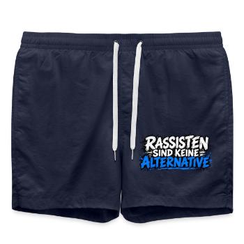 Rassisten sind keine Alternative - Badeshorts - French Navy - Vorne - AI Model Male 185 light (185cm)