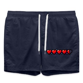 Pixel Art Herzen Health Bar Retro Gamer T-Shirt - Badeshorts - French Navy - Vorne - AI Model Male 185 light (185cm)