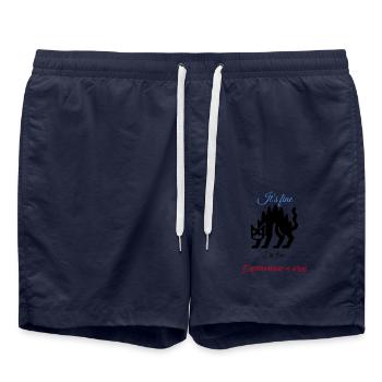 Es ist in Ordnung – alles ist in Ordnung - Badeshorts - French Navy - Vorne - AI Model Male 185 light (185cm)