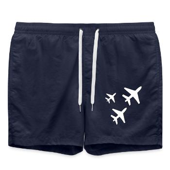 Flugzeuge - Badeshorts - French Navy - Vorne - AI Model Male 185 light (185cm)