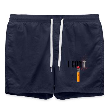 I Can Motivation Bleistift Erfolg Mindset - Badeshorts - French Navy - Vorne - AI Model Male 185 light (185cm)