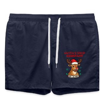 Santa's Reindeer Helfer-Tee - Badeshorts - French Navy - Vorne - AI Model Male 185 light (185cm)
