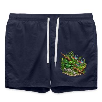 Aquascaping Neonsalmler - Badeshorts - French Navy - Vorne - AI Model Male 185 light (185cm)