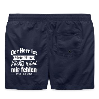 Psalm 23 [Die Bibel] - Der Herr ist mein Hirte. - Badeshorts - French Navy - Hinten